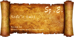 Száz Emil névjegykártya
