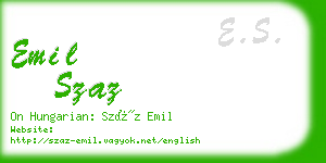 emil szaz business card